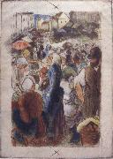 Camille Pissarro Market at Gisors rue Cappeville oil painting reproduction